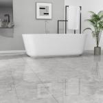 10-Pack Peel and Stick Floor Tiles Vinyl Floor 12 x 12 inch Self Adhesive Waterproof Glossy Flooring Planks DIY for Bathroom, Kitchen, Living Room, RV, Cover 10 Sq. Ft, Polish Light Grey Marble