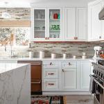 KASARO Peel and Stick Marble Tiles, Self-Adhesive Aluminum Wall Tile Stick on Bathroom, Fireplace, RV, Marble Beige with Vintage Golden Embellished Stripes, 10-Sheet