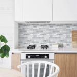 Yoillione Peel and Stick Backsplash Kitchen: 10-Sheet Back Splash Stick on Tile for Kitchen and Bathroom Subway Tile - 12"X12" Grey Self Adhesive Wall Tiles Marble