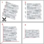 Yoillione Peel and Stick Backsplash Kitchen: 10-Sheet Back Splash Stick on Tile for Kitchen and Bathroom Subway Tile - 12"X12" Grey Self Adhesive Wall Tiles Marble