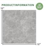 10-Pack Peel and Stick Floor Tiles Vinyl Floor 12 x 12 inch Self Adhesive Waterproof Glossy Flooring Planks DIY for Bathroom, Kitchen, Living Room, RV, Cover 10 Sq. Ft, Polish Light Grey Marble