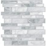 Yoillione Peel and Stick Backsplash Kitchen: 10-Sheet Back Splash Stick on Tile for Kitchen and Bathroom Subway Tile - 12"X12" Grey Self Adhesive Wall Tiles Marble