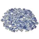 1.1lb Irregular Ceramic Porcelain Tiles for Crafts, Broken Blue and White China Plate Mosaic Tiles (Medium 2)