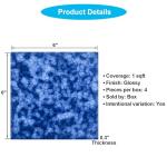 4 PCS Porcelain Swimming Pool Waterline Tile, 6" x 6" Blue Glazed Tile for Pool Floor Kitchen Backsplash Bathroom (1 Sq.Ft)