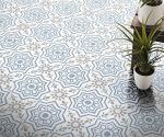 8x8 Bijoux Bleu Porcelain Pattern Art Deco Retro Modern Tile
