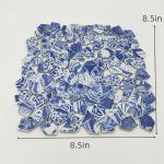 1.1lb Irregular Ceramic Porcelain Tiles for Crafts, Broken Blue and White China Plate Mosaic Tiles (Medium 2)