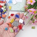 Artspac Ceramic Mosaic Tiles Bulk, 1 Pound Broken Mosaic Tiles for Crafts Supplies, Blue Small Mosaic Ceramic Tiles for DIY Outdoor Decoration