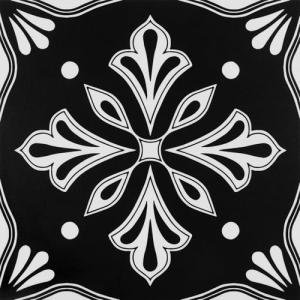 Dureidos Peel and Stick Floor Tiles: Black and White Waterproof Vinyl Flooring, 12"x12" Self-Adhesive Easy to Install Tile Sticker, 10PCS Covering 10 sq ft for Bathroom, Kitchen, Bedroom