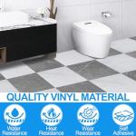 Tottist 30-Pack 12x12 Inch Peel and Stick Vinyl Floor Tiles, Self Adhesive Waterproof Flooring Planks for Kitchen, Dining Room,Bathroom,Vestibule, Cover 30 Sq. Ft(Grey/White Marble,15 Tiles Per Color)