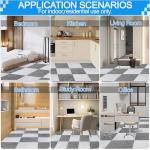 Tottist 30-Pack 12x12 Inch Peel and Stick Vinyl Floor Tiles, Self Adhesive Waterproof Flooring Planks for Kitchen, Dining Room,Bathroom,Vestibule, Cover 30 Sq. Ft(Grey/White Marble,15 Tiles Per Color)
