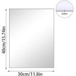 QEEYON 16 x 12'' Glass Wall Mirror Tile Self Adhesive Frameless High Clear Mirror Sheet Wall Decor for Bedroom, Living Room, Bathroom, Home Gym, Hallway, Door etc (1pcs)