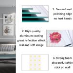 QEEYON 16 x 12'' Glass Wall Mirror Tile Self Adhesive Frameless High Clear Mirror Sheet Wall Decor for Bedroom, Living Room, Bathroom, Home Gym, Hallway, Door etc (1pcs)