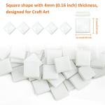 Wq Warmqing Mural Mosaic Tiles for Crafts Bulk, 200g White Mosaic Glass Pieces for Decor Mosaic Outdoor Side Table,Mosaic Kits Supplies(White)