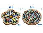 Lanyani 2 Sets of DIY Mosaic Craft Kits Mosaic Tiles Coaster Kit Make Your Own Mosaic Project Handmade Craft Set with Stained Glass Mosaic Tile Pieces for Decoration and Gift