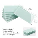Soulscrafts Glass Subway Tile, Glass Tiles 3x6 Inch for Kitchen Backsplash Bathroom Shower Wall Ice Age (32 Pcs, 4 sq.ft.)