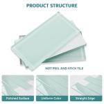 Soulscrafts Glass Subway Tile, Glass Tiles 3x6 Inch for Kitchen Backsplash Bathroom Shower Wall Ice Age (32 Pcs, 4 sq.ft.)