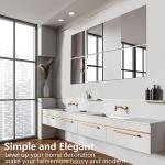 QEEYON 16 x 12'' Glass Wall Mirror Tile Self Adhesive Frameless High Clear Mirror Sheet Wall Decor for Bedroom, Living Room, Bathroom, Home Gym, Hallway, Door etc (1pcs)