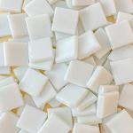 Wq Warmqing Mural Mosaic Tiles for Crafts Bulk, 200g White Mosaic Glass Pieces for Decor Mosaic Outdoor Side Table,Mosaic Kits Supplies(White)