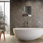 QEEYON 16 x 12'' Glass Wall Mirror Tile Self Adhesive Frameless High Clear Mirror Sheet Wall Decor for Bedroom, Living Room, Bathroom, Home Gym, Hallway, Door etc (1pcs)