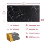 LUCiDA SURFACES Luxury Vinyl Flooring Tiles-Interlocking Flooring for DIY Installation-8 Stone-Look Planks-Nero Marquina-TerraCore-16 Sq. Feet, Box of 8 Tiles