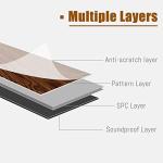 MIRUO SPC Vinyl Plank Flooring 9 Pieces Easy DIY Luxury Vinyl Flooring Tiles Wood Look Water Proof Surface Rigid Core Dark Brown 48 * 7 * 0.2 inch