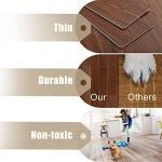 MIRUO SPC Vinyl Plank Flooring 9 Pieces Easy DIY Luxury Vinyl Flooring Tiles Wood Look Water Proof Surface Rigid Core Dark Brown 48 * 7 * 0.2 inch