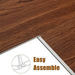 MIRUO SPC Vinyl Plank Flooring 9 Pieces Easy DIY Luxury Vinyl Flooring Tiles Wood Look Water Proof Surface Rigid Core Dark Brown 48 * 7 * 0.2 inch