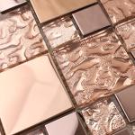 Hominter Rose Gold Metallic Mosaic Textured Glass Tile Shiny Metal Luxury Backsplash for Kitchen & Bathroom, Accent Wall Tiles (6 Square Feet)