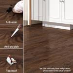 Brown Peel and Stick Floor Tile 12-Pack 18 Sq.Ft Luxury Thicken Vinyl Wood Plank Self Adhesive Waterproof DIY Flooring for Bedroom Bathroom Living Room
