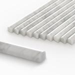10-Pack Carrara White Marble Pencil Liner Tile Trim, 3/4''x12 Honed Natural Stone Bullnose Tile Edge Trim Molding for Kitchen Bathroom Shower Backsplash Wall