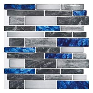 Art3d 10-Sheet Premium Self-Adhesive Kitchen Backsplash Tiles in Marble,30 * 30cm