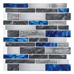Art3d 10-Sheet Premium Self-Adhesive Kitchen Backsplash Tiles in Marble,30 * 30cm