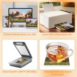 YOUNTHYE 20PCS Sublimation Coasters Blanks Ceramic Square Heat Transfer Coasters with Cork Back 4x4 inch MDF Sublimation Coasters Blanks White Glazed Ceramic Tiles for Sublimation Thermal Transfer