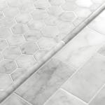 10-Pack Carrara White Marble Pencil Liner Tile Trim, 3/4''x12 Honed Natural Stone Bullnose Tile Edge Trim Molding for Kitchen Bathroom Shower Backsplash Wall