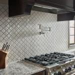 MSI Bianco Glazed Arabesque Ceramic Wall Tile for Bathroom, Kitchen Backsplash, Shower, and Accent 9.84 in. X 10.63 in. Mesh-Mounted Mosaic (10.95 sq. ft.)