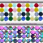 KALUCION 4/5" Magic Iridescent Round Circle Glass Mosaic Tiles for Crafts 125 Pieces, Stained Glass Supplies Mosaic Kit for Adults
