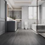 ZRJT Peel and Stick Floor Tile 11.8” x 118” Vinyl Flooring Roll Cover 9.6 Sq.Ft. Waterproof Scratch-Resistant DIY Self-Adhesive PVC Wood Flooring for Renter, Kitchen, Bathroom, RV, Grey