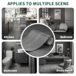 ZRJT Peel and Stick Floor Tile 11.8” x 118” Vinyl Flooring Roll Cover 9.6 Sq.Ft. Waterproof Scratch-Resistant DIY Self-Adhesive PVC Wood Flooring for Renter, Kitchen, Bathroom, RV, Grey