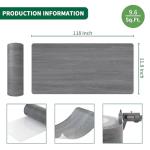 ZRJT Peel and Stick Floor Tile 11.8” x 118” Vinyl Flooring Roll Cover 9.6 Sq.Ft. Waterproof Scratch-Resistant DIY Self-Adhesive PVC Wood Flooring for Renter, Kitchen, Bathroom, RV, Grey