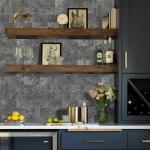 Vamos Tile 100 Pieces Peel and Stick Backsplash Tiles, 3" x 6" PVC Subway Tile, Black Slate Stick on Backsplash Tiles for Kitchen/Bathroom/Fireplace/Laundry/Camper