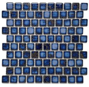 Tenedos Calacatta Blue Porcelain 1x1 Square Brick Mosaic Floor Wall Tile (Exact Size 1-1/8" X 1-1/8") Backsplash for Kitchen, Bathroom Shower, Accent Decor, Pool Tiles (1 Sheet)