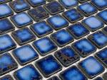 Tenedos Calacatta Blue Porcelain 1x1 Square Brick Mosaic Floor Wall Tile (Exact Size 1-1/8" X 1-1/8") Backsplash for Kitchen, Bathroom Shower, Accent Decor, Pool Tiles (1 Sheet)