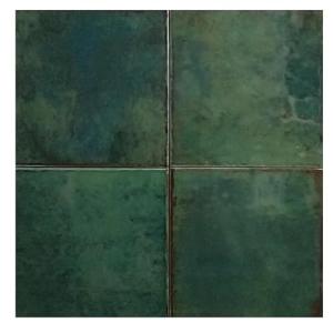 Orleans Glazed 6x6 Green Artisanal Porcelain Tile – Square Wall & Floor Tile for Kitchen Backsplash, Bathroom, Pool, Accent Wall & Fireplace (1 Piece)