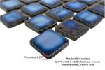 Tenedos Calacatta Blue Porcelain 1x1 Square Brick Mosaic Floor Wall Tile (Exact Size 1-1/8" X 1-1/8") Backsplash for Kitchen, Bathroom Shower, Accent Decor, Pool Tiles (1 Sheet)