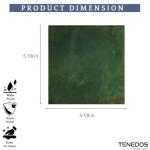 Orleans Glazed 6x6 Green Artisanal Porcelain Tile – Square Wall & Floor Tile for Kitchen Backsplash, Bathroom, Pool, Accent Wall & Fireplace (1 Piece)