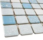 Tenedos TPLD-BL-TXRD Retro Celeste Blue White Porcelain 1x1 Floor Wall Pool Mosaic Tile Backsplash Glossy Textured Rounded for Kitchen, Bathroom Shower, Accent Decor, Fireplace (10)
