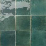 Orleans Glazed 6x6 Green Artisanal Porcelain Tile – Square Wall & Floor Tile for Kitchen Backsplash, Bathroom, Pool, Accent Wall & Fireplace (1 Piece)