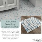 Tenedos TPLD-BL-TXRD Retro Celeste Blue White Porcelain 1x1 Floor Wall Pool Mosaic Tile Backsplash Glossy Textured Rounded for Kitchen, Bathroom Shower, Accent Decor, Fireplace (10)