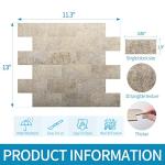 Art3d 10-Pack Peel and Stick Wall Tile for Backsplash, Stick on Stone Tile for Kitchen Bathroom Fireplace Vanitity in Stone Beige