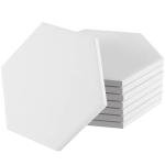 JOIKIT 30 Pack 4 Inch Ceramic Tiles for Crafts Coasters, Hexagon Unglazed Ceramic Tiles with Cork Backing Pads, Use with Alcohol Ink or Acrylic Pouring, Make Your Own Coasters